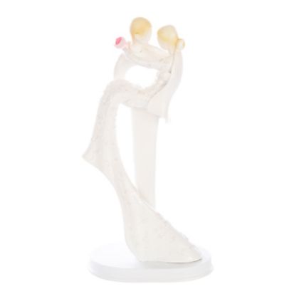 Obrázek STYLISED WEDDING COUPLE W/BOUQUET H24