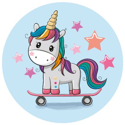 Obrázek ROUND COOKIE DRESS D5,8 SUGAR UNICORN (12ks)