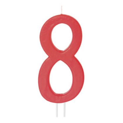 Obrázek RED NUMERAL CANDLE NO.8 H.12 CM