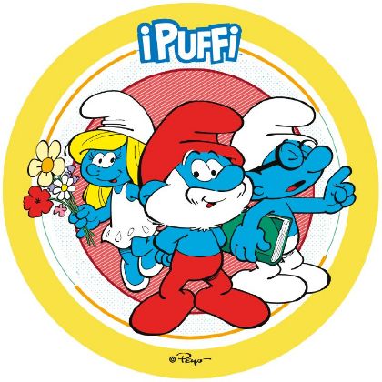 Obrázek SUGAR PASTE DISCS D21 SMURFS (12ks)