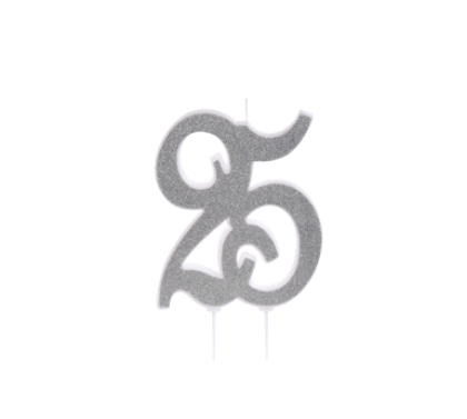 Obrázek SILVER GLITTERED CANDLE 25"