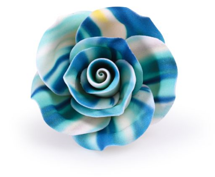 Obrázek LIGHT BLUE WHITE-SHADOWED ROSE W/BRANCH (14ks)